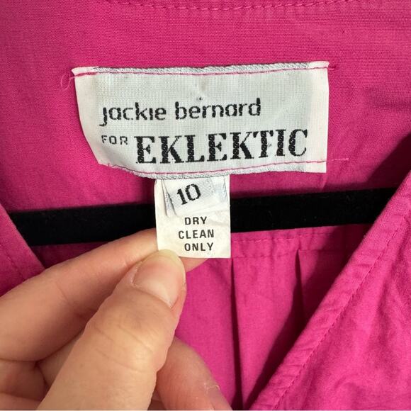 Vintage Hot Pink Wiggle Sheath Button Up Dress Size 6 - Picture 5 of 6